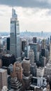 Panoramic view of the metropolis with tall skyscrapers and even rows of blocks Royalty Free Stock Photo