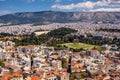 Panoramic view of metropolitan Athens with Temple of Olympian Zeus - Olympieion - seen from Acropolis hill in Athens, Greece Royalty Free Stock Photo