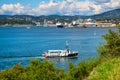 Panoramic view of metropolitan Oslo city center, Norway, seen from Hovedoya island on Oslofjord harbor