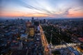 Panoramic view of Mexico City from the observation deck at the top of Latin American Tower Torre Latinoamericana Royalty Free Stock Photo