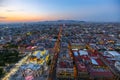 Panoramic view of Mexico City from the observation deck at the top of Latin American Tower Torre Latinoamericana Royalty Free Stock Photo