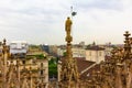 Scenic view of Milan from Duomo di Milano roof Italy