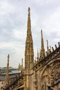 Stunning spires and statues of Duomo di Milano roof Italy