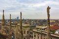 Milan city panorama and Duomo di Milano spires Italy