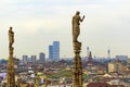 Milan city panorama and Duomo di Milano spires Italy