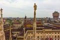 Aerial view of Milan from Duomo di Milano Italy