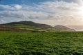 Panoramic view from the Miradouro da Ponta do Escalvado at the sunset, in the Sao Miguel island. Azores, Portugal Royalty Free Stock Photo