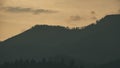 panoramic view of misty forest in western carpathian mountains. Royalty Free Stock Photo