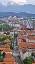 Panoramic view of a modern district in Ljubljana, Slovenia.