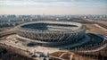 Panoramic view of the modern football stadium