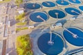 Panoramic view of modern urban wastewater treatment plant water purification is the process of removing undesirable