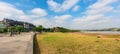 Panoramic view of the Mogro estuary in northern Spain, Cantabria. Royalty Free Stock Photo