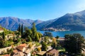 Panoramic view of Moltrasio town on Lake Como in Italy