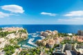 Panoramic view Monaco Fontvieille Mediterranean sea