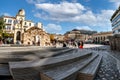 Panoramic view of Monastiraki square at the historical center of Athens city. The Acropolis of Athens in the background Royalty Free Stock Photo