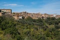 Panoramic view of Montalcino, lovely medieval hill town in the Crete Senesi region of central Tuscany