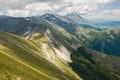 Panoramic view from Monte Bove, a mountain in the Monti Sibillini range of the Apennines