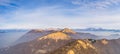 Panoramic view of Monte San Primo, Monte Palanzone and surrounding mountains as seen from Monte Bollettone Royalty Free Stock Photo