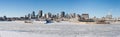 Panoramic view Montreal Skyline in winter