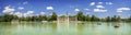 Panoramic view of Monument to Alfonso XII, Buen Retiro park, and