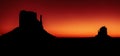 Panoramic view of Monument Valley at sunrise Royalty Free Stock Photo