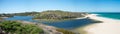 Panoramic view of Moore river and Atlantic ocean Royalty Free Stock Photo