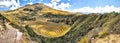 Panoramic view of the Moray - an archaeological site in Peru