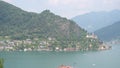 Panoramic view of Morcote, Switzerland, overlooking Lake Lugano