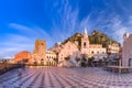 Piazza IX Aprile, Taormina, Sicily, Italy Royalty Free Stock Photo