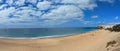 Panoramic view of morro jable beach on fuerteventura island Royalty Free Stock Photo