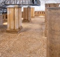 Panoramic view of Mosaic in Hisham`s Palace aka Khirbet al Mafjar, an archeological site in Jericho Royalty Free Stock Photo