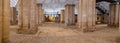 Panoramic view of Mosaic in Hisham`s Palace aka Khirbet al Mafjar, an archeological site in Jericho Royalty Free Stock Photo