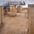 Panoramic view of Mosaic in Hisham`s Palace aka Khirbet al Mafjar, an archeological site in Jericho Royalty Free Stock Photo