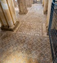 Panoramic view of Mosaic in Hisham`s Palace aka Khirbet al Mafjar, an archeological site in Jericho Royalty Free Stock Photo