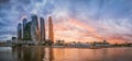 Panoramic view of Moscow-city cloudy evening