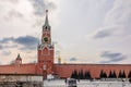 Panoramic view of Moscow Kremlin with Spassky Tower in center city on Red Square, Moscow, Russia. Royalty Free Stock Photo