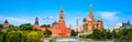 Panoramic view of Moscow and St Basil`s Cathedral, Russia Royalty Free Stock Photo