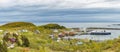 Panoramic view of Moskenes Village, Ferry arrival and unloading