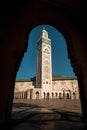 Panoramic view at the Mosque of Hasan II. in Casablanca. Casablanca is the largest city in Morocco