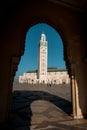 Panoramic view at the Mosque of Hasan II. in Casablanca. Casablanca is the largest city in Morocco