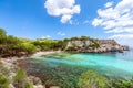 Panoramic view of the most beautiful beach Cala Macarella of Menorca island, Balearic islands, Spain Royalty Free Stock Photo