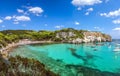 Panoramic view of the most beautiful beach Cala Macarella of Menorca island, Balearic islands, Spain Royalty Free Stock Photo