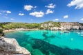 Panoramic view of the most beautiful beach Cala Macarella of Menorca island, Balearic islands, Spain Royalty Free Stock Photo