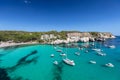 Panoramic view of the most beautiful beach Cala Macarella of Menorca island, Balearic islands, Spain Royalty Free Stock Photo