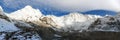 Panoramic view from mount Annapurna south base camp Royalty Free Stock Photo