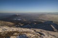 Panoramic view from Mount Beshtau in winter in the evening at sunset Royalty Free Stock Photo