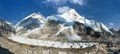 Panoramic view of Mount Everest base camp Royalty Free Stock Photo