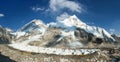 Panoramic view of Mount Everest base camp Royalty Free Stock Photo