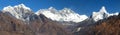 Panoramic view of Mount Everest, Lhotse and Ama Dablam