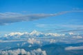 Panoramic view of Mount Kanchenjunga range from Rishyap home stay , Kalimpong Royalty Free Stock Photo